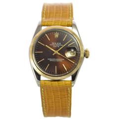 Vintage Rolex Yellow Gold Stainless Steel Oyster Perpetual Date Wristwatch Ref 1501