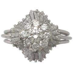 1920s 2.10 Carat Diamond and 18 Karat White Gold Cluster Ring 7
