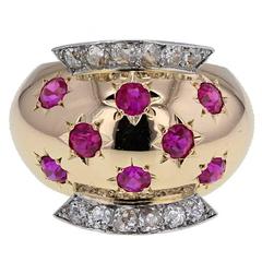 1940s Van Cleef & Arpels Retro Ruby Diamond Gold Ring 8
