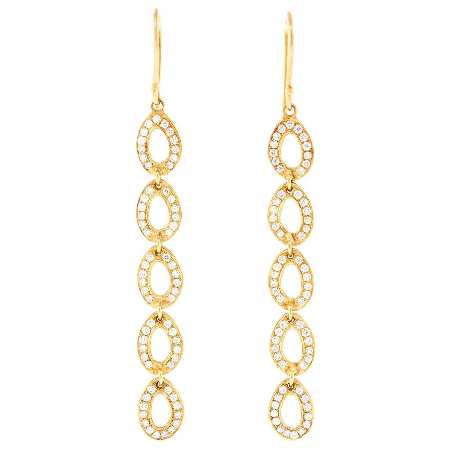 Ippolita Diamond Set Gold Chandelier Earrings