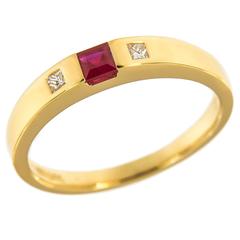 Tiffany & Co. Ruby Diamond Gold Ring