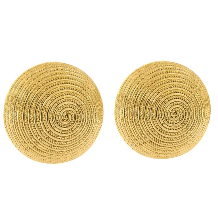 Vergano Gold Rope Coil Earrings For Sale at 1stdibs