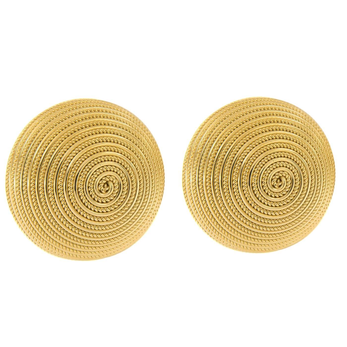 Vergano Gold Rope Coil Earrings