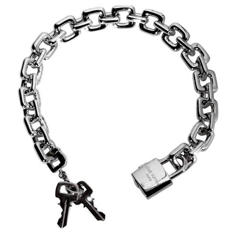 Louis Vuitton Padlock and Keys Gold Charm Bracelet For Sale at 1stdibs