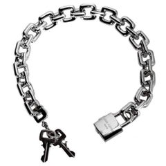 Louis Vuitton Padlock and Keys Gold Charm Bracelet