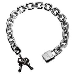 Louis Vuitton Padlock and Keys Gold Charm Bracelet 9