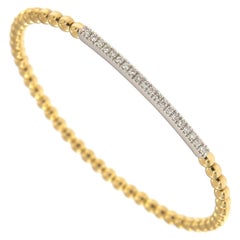 Diamond and Gold Beaded Stretch Bracelet