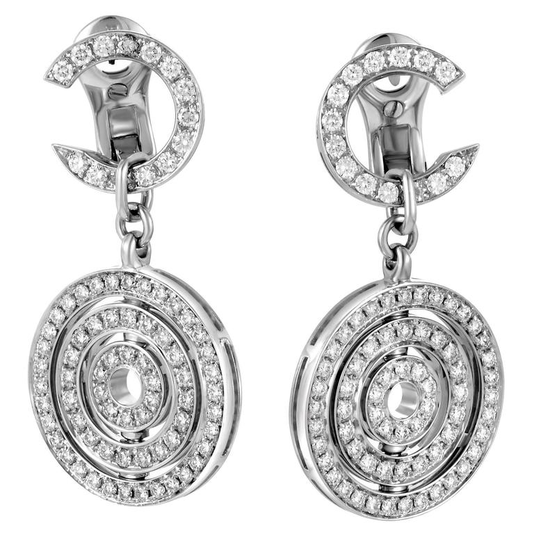 Bulgari Cerchi Full Diamond Pave Gold Drop Earrings At 1stdibs Bulgari Cerchi Full Diamond Pave Gold Drop Earrings For