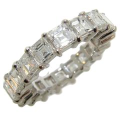 Square Step Cut Diamond Gold Eternity Band Ring 1