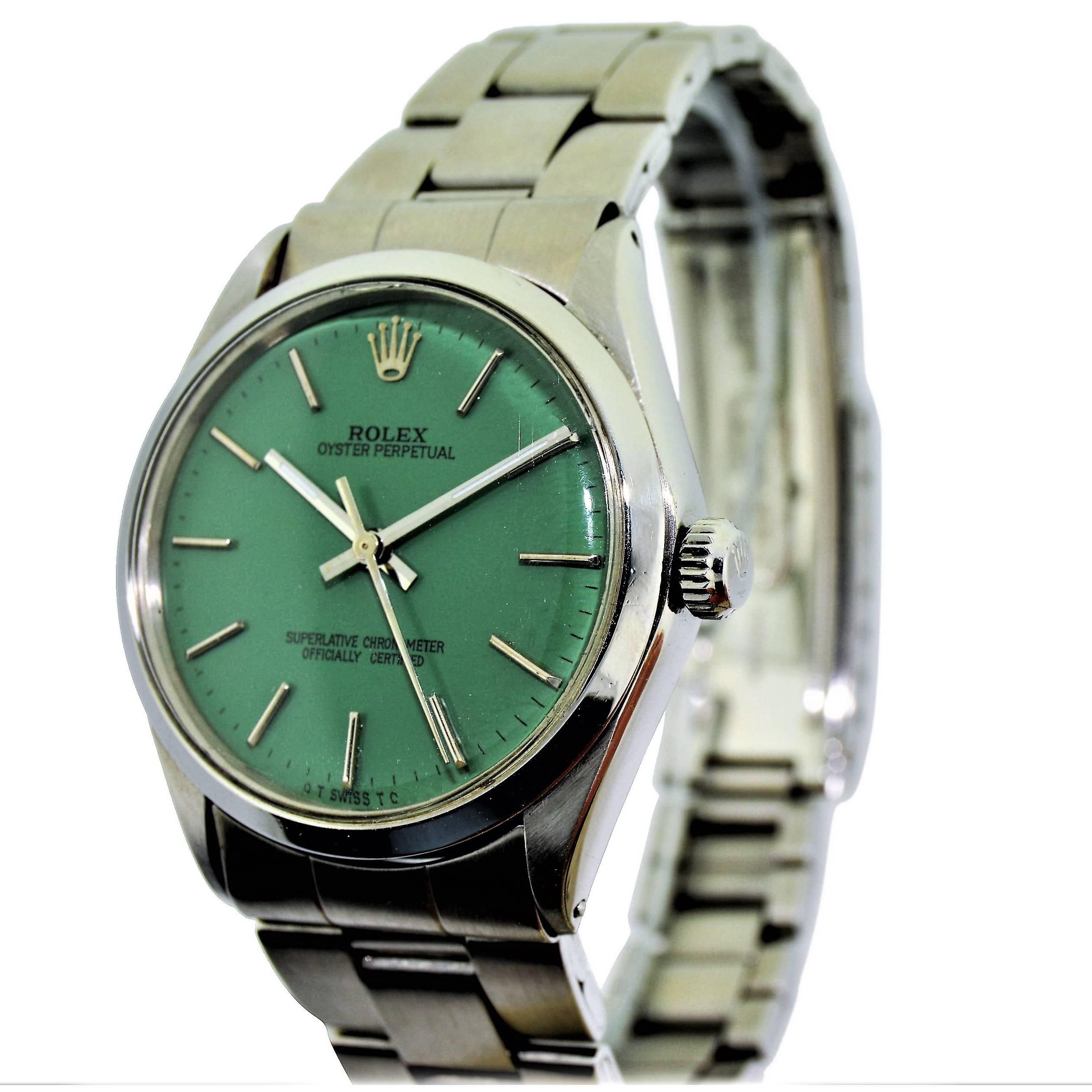 Rolex Stainless Steel Oyster Perpetual Wrist Watch