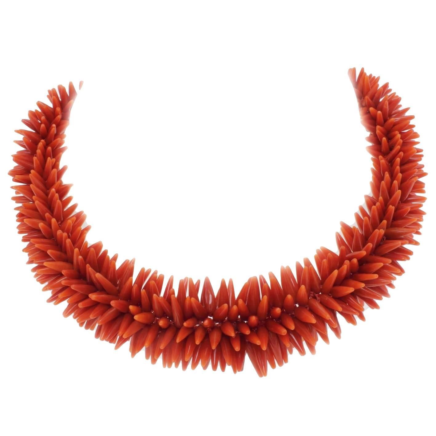 Mediterranean Coral Gold Necklace
