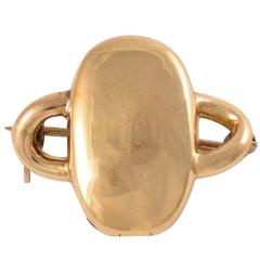 Victorian Bramah Key Gold Brooch