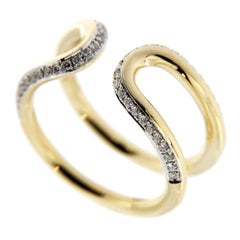 Jona White Diamond 18 Karat Yellow Gold Open Band Ring