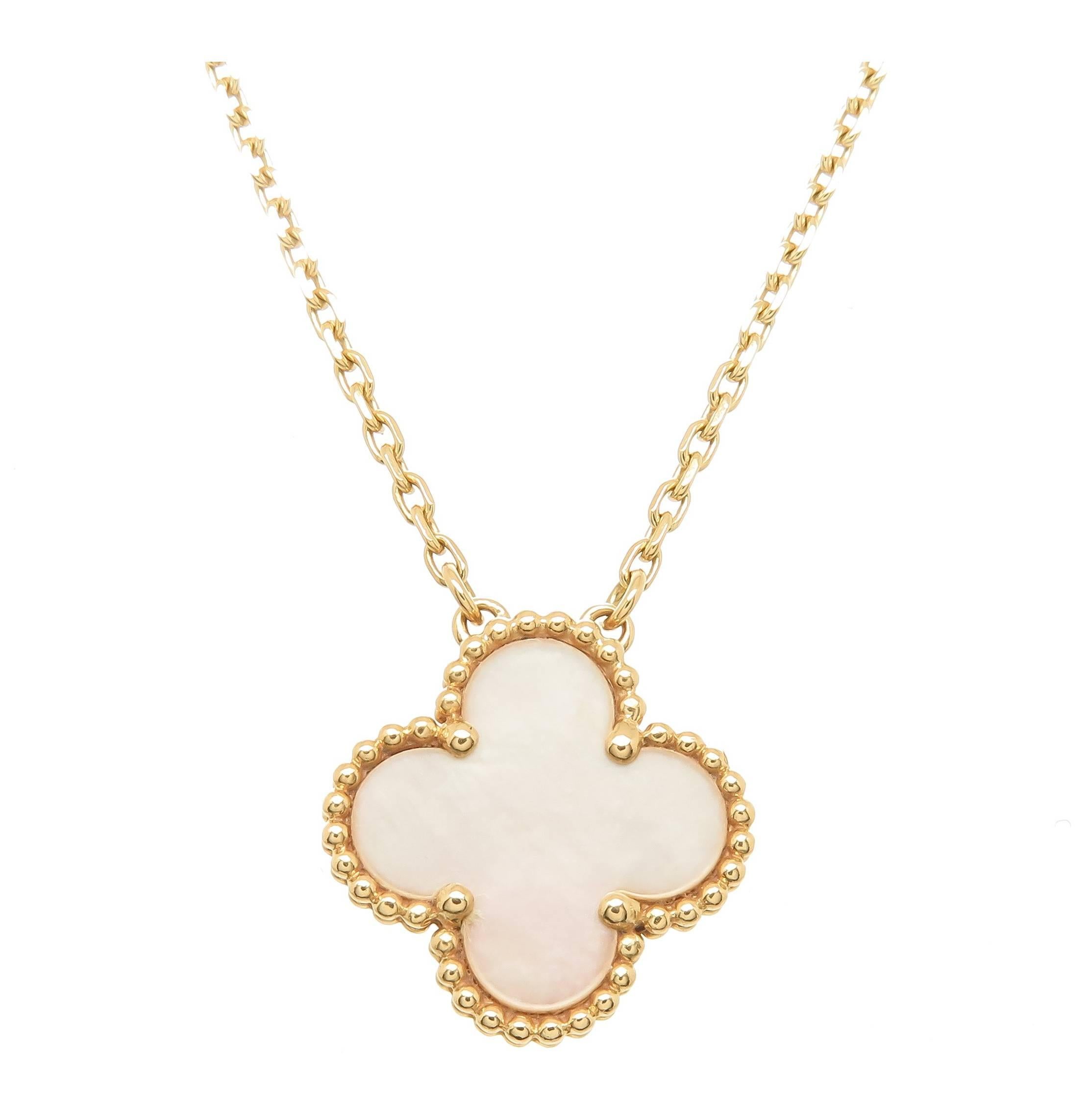 Van Cleef & Arpels Alhambra Mother of Pearl Gold Pendant