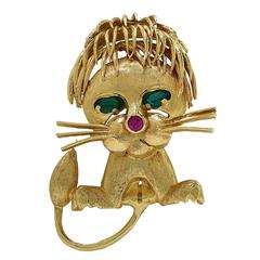 Gold Lion Brooch 3