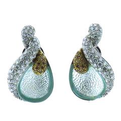 Ambrosi Aquamarine Diamond 18K White Gold Earrings 11