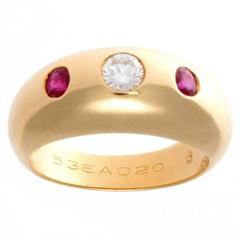 Cartier Diamond Ruby Gold Gypsy Ring