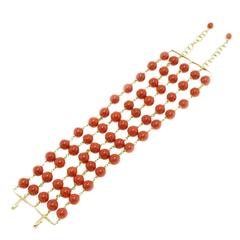 Luise Coral Pearl Gold Bracelet 12