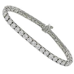 Classic 12 Carats Diamonds Gold Tennis Bracelet
