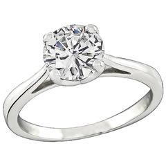 Classic 1.06 Carat Diamond platinum Solitaire Engagement Ring
