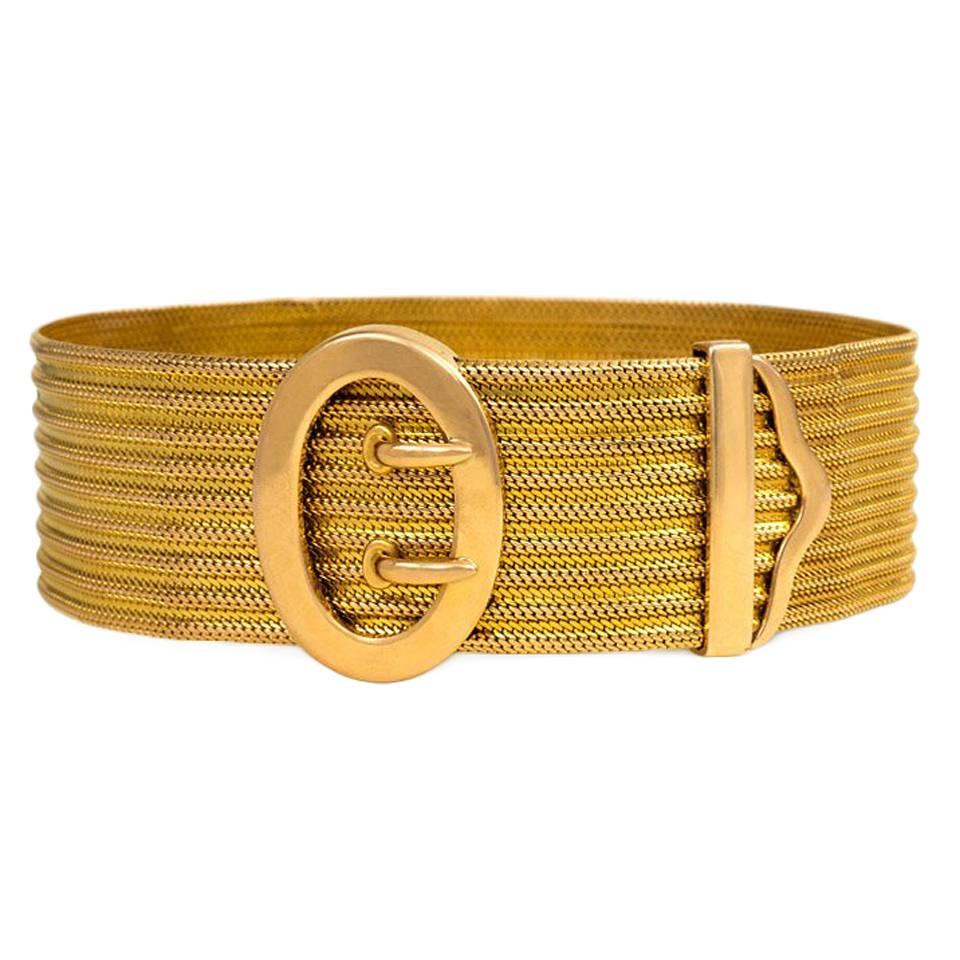 Antique Gold Adjustable Jarretière Bracelet