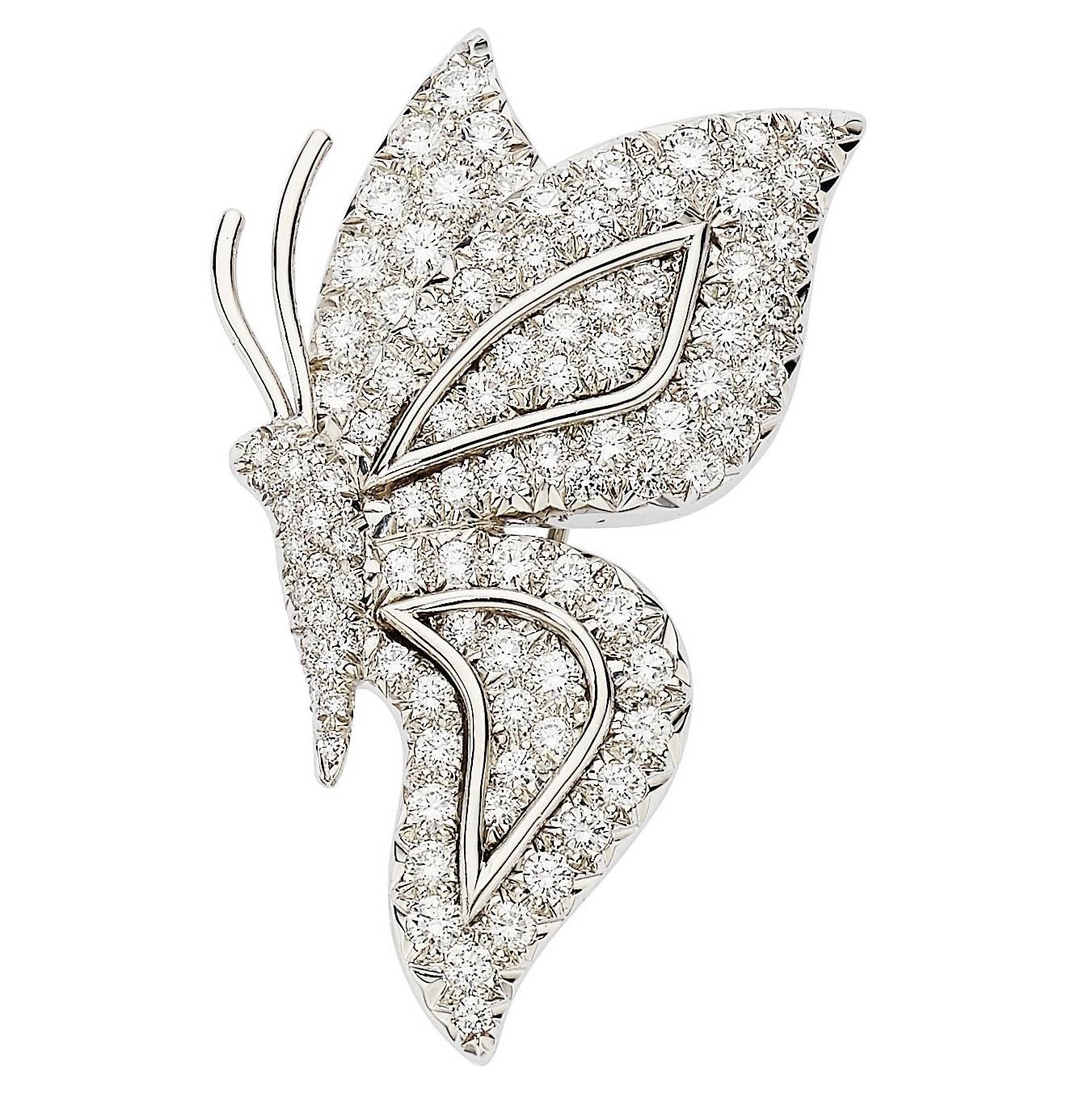 Tiffany & Co. Diamond Platinum Butterfly Brooch 
