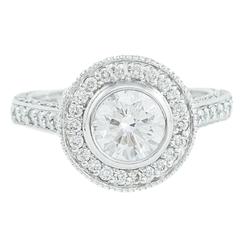 2.53 Carat Diamond Halo Gold RIng 1