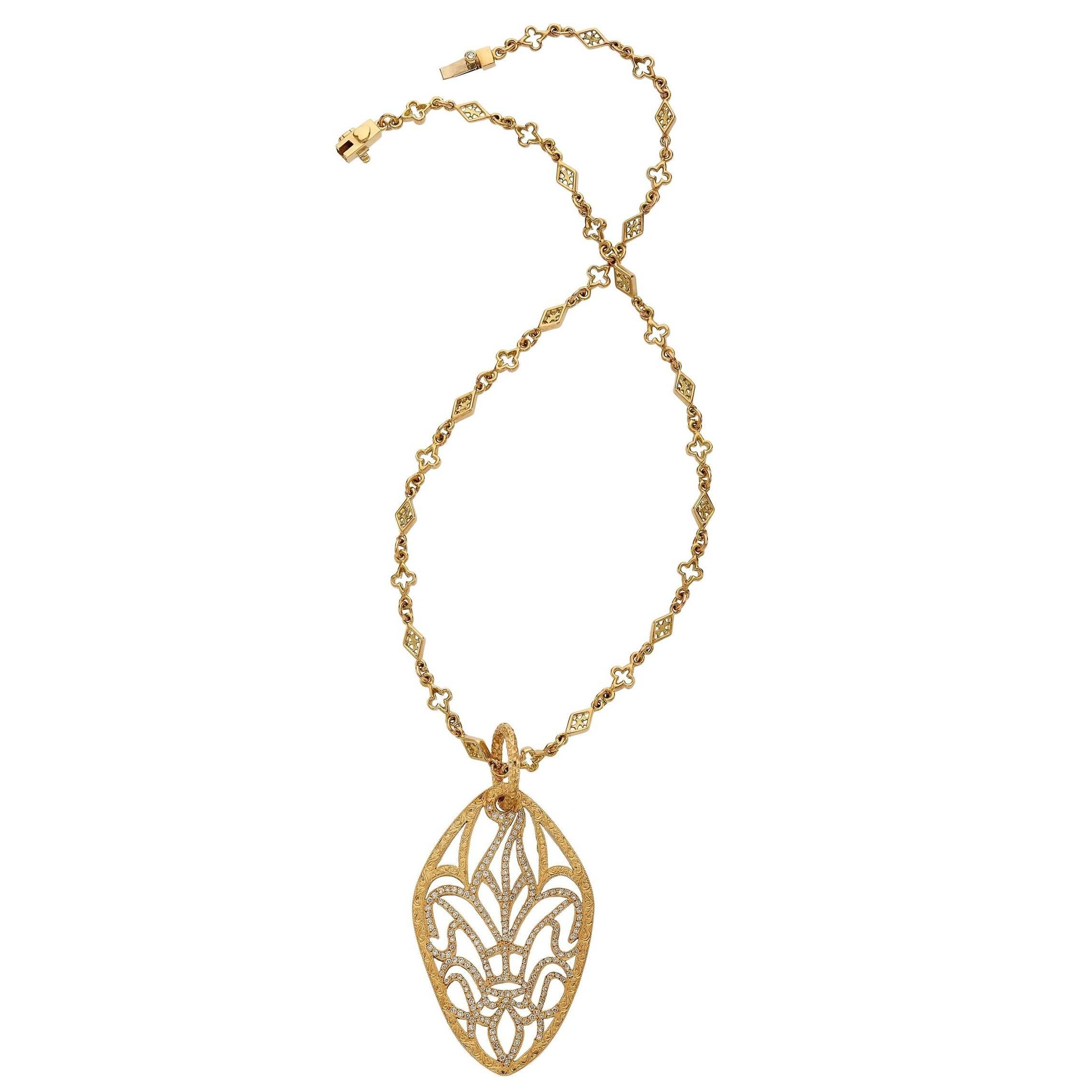 Loree Rodkin Diamond Gold Pendant Necklace
