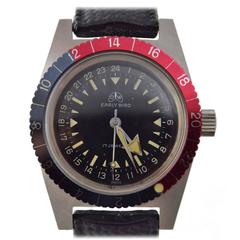 Vintage Ollech & Wajs Stainless Steel Early Bird Diver’s Wristwatch  