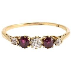 Victorian Ruby & Diamond 5-Stone Ring