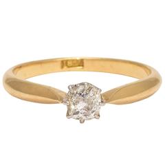 Victorian Cushion Cut Diamond Solitaire Ring 12
