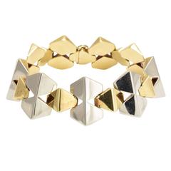 1930s Two Color Gold Geometric Bracelet