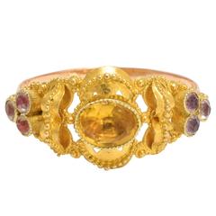 Antique French Citrine Rock Crystal Ring