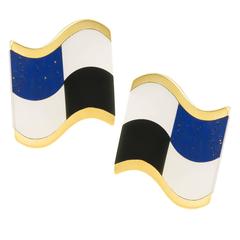 1980sTiffany & Co. Angela Cummings Gold and Stone Cufflinks 1