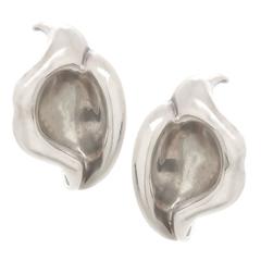 Tiffany & Company Elsa Peretti Silver Flower Earrings