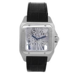 Used Cartier Palladium Santos 100 Skeleton XL Manual winding Wristwatch