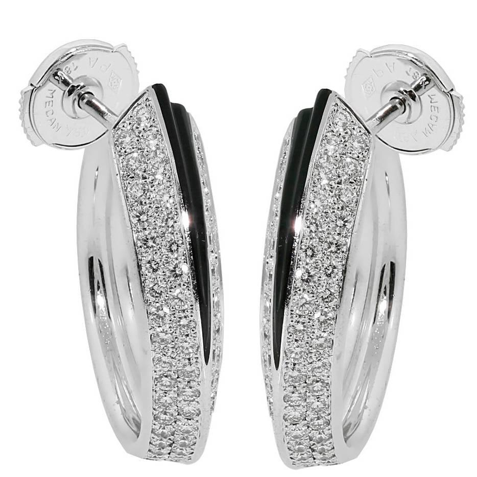 Cartier Ohrringe, Panthere Diamant Onyx Gold im Angebot