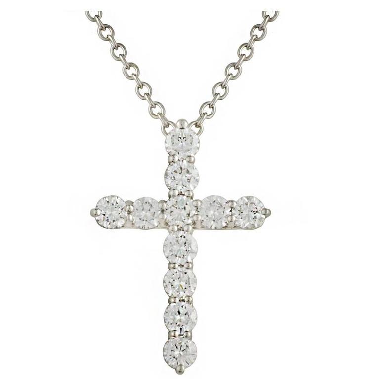 Tiffany and Co. Diamond Cross Pendant at 1stDibs tiffany diamond