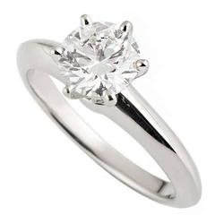 Classic Tiffany & Co. Round Brilliant Cut Diamond Platinum Ring 1.07 Carat