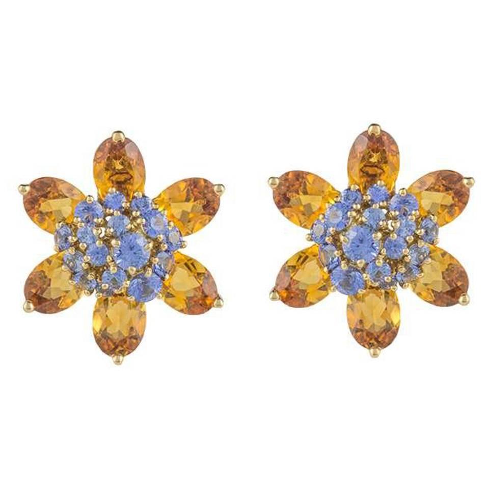 Van Cleef & Arpels Hawaii Citrine Sapphire Earrings