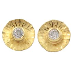 Alexandra Hart Diamond Gold Mini-Radiant Earrings