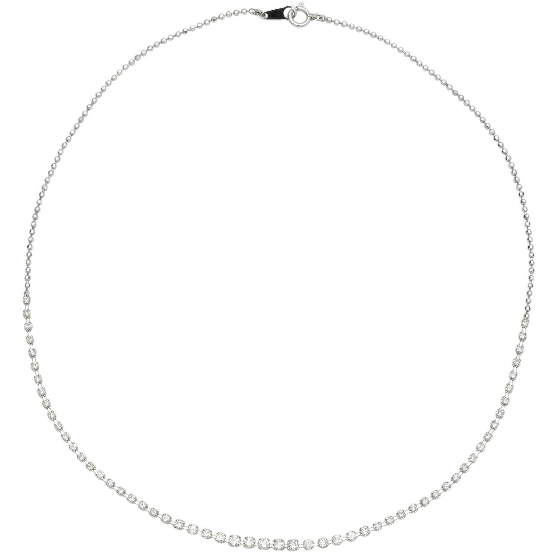 Diamond Platinum Line Necklace