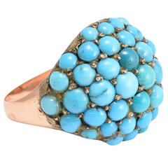 Victorian Turquoise Bombé Gold Ring