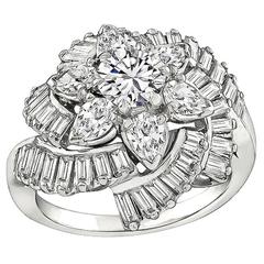 Stunning GIA 0.66 Carat Center Diamond Platinum Ring