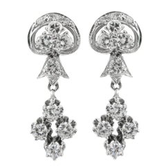 J. Birnbach Vintage 14K White Gold Brilliant Round Diamond Earrings
