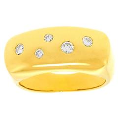 Pomellato Polished Diamond Gold Ring 