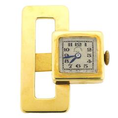1920s Tissot Yellow Gold Mechanical Movement Lapel Watch