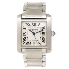 Cartier Stainless steel Tank Francaise Large Automatic Wristwatch