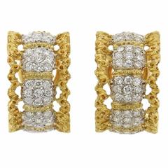 Buccellati Diamond Gold Hoop Earrings 12