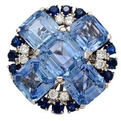 1950s Oscar Heyman Sapphire Diamond Gold Ring                 